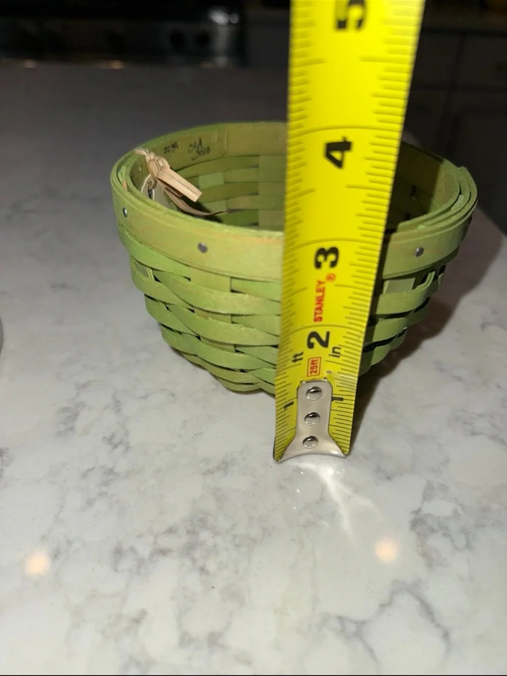 Longaberger 2010 Lime Basket Wood Lid Plastic Protector Handwoven Cottagecore